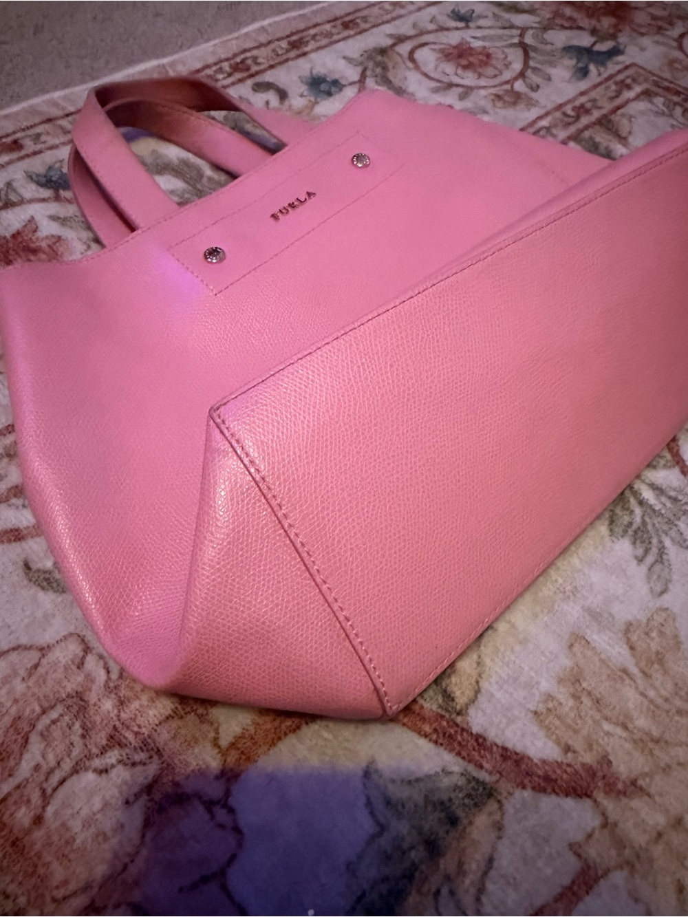 Furla Pink Leather Tote Bag - Picture 4 of 6